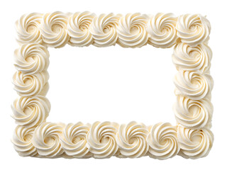 Creamy Icing Frame, Isolated on Transparent Background. PNG