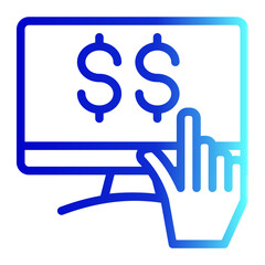 Cost Per Click Icon Outline Gradient