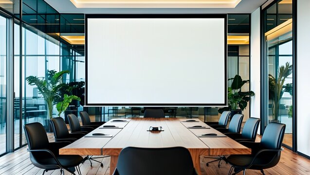 Mock up projector screen Present