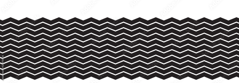 Poster wave line and wavy zigzag lines. black curved lines pattern in abstract style. horizontal geometric 