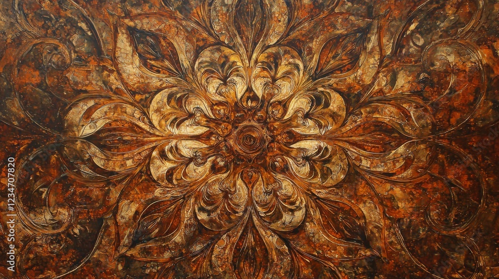 Poster intricate rusty metal texture with oxidized background pattern