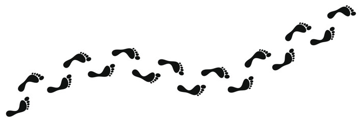 Human footprints on transparent background. Human traces, track, shoe, tracking, sole, footprint - stock vector and PNG.