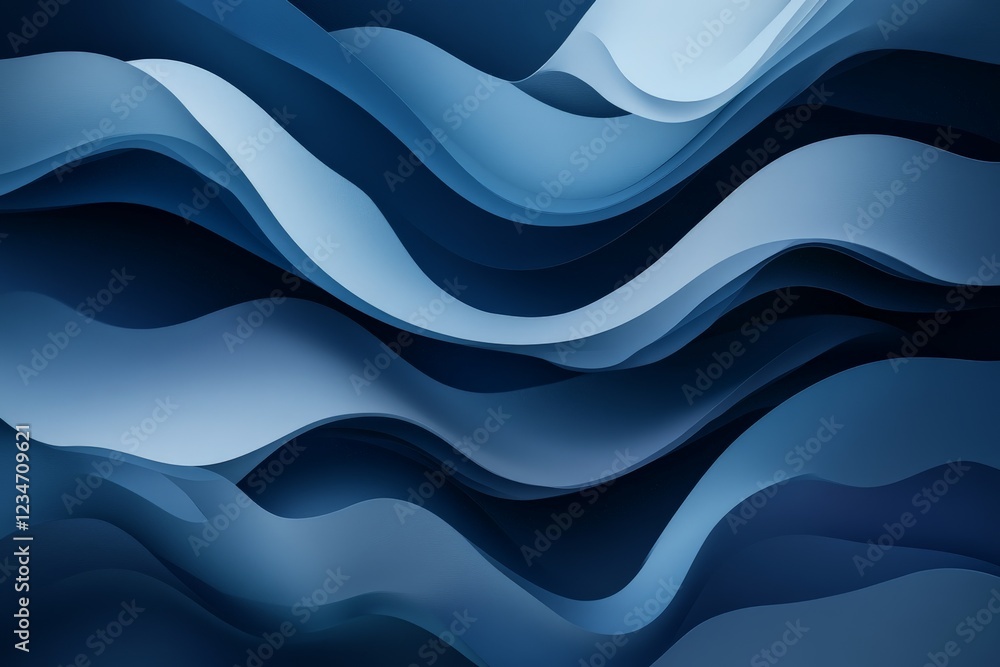 Aufkleber intricate blue abstract waves create a calming ocean-inspired design for creative projects and backg