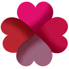 Colorful Heart Illustration Design, Heart flower, Red Heart shaped balloon-element illustration