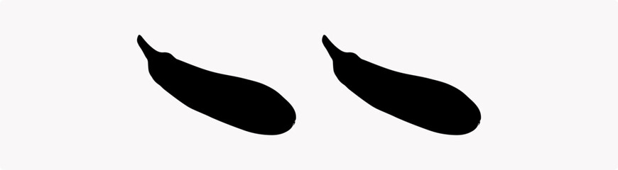 Eggplant frout icon  silhouette vector art illustration