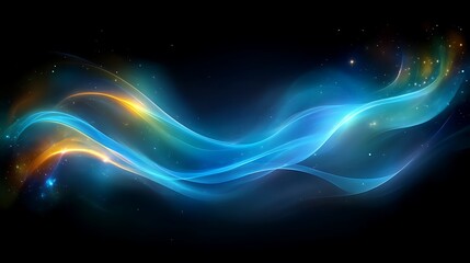 Obraz premium Abstract Blue and Gold Wave Abstract Art