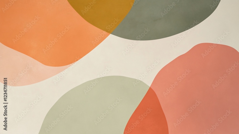 Poster abstract shapes with overlapping colors in a minimalist design giving a modern and artistic look