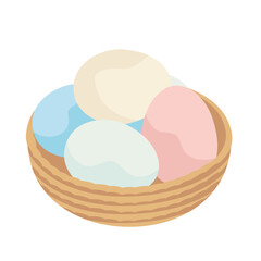 easter basket with eggs