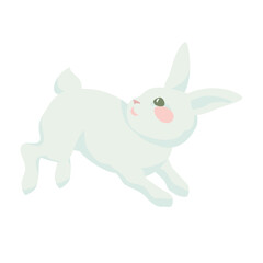 cute white rabbit easter bunny 