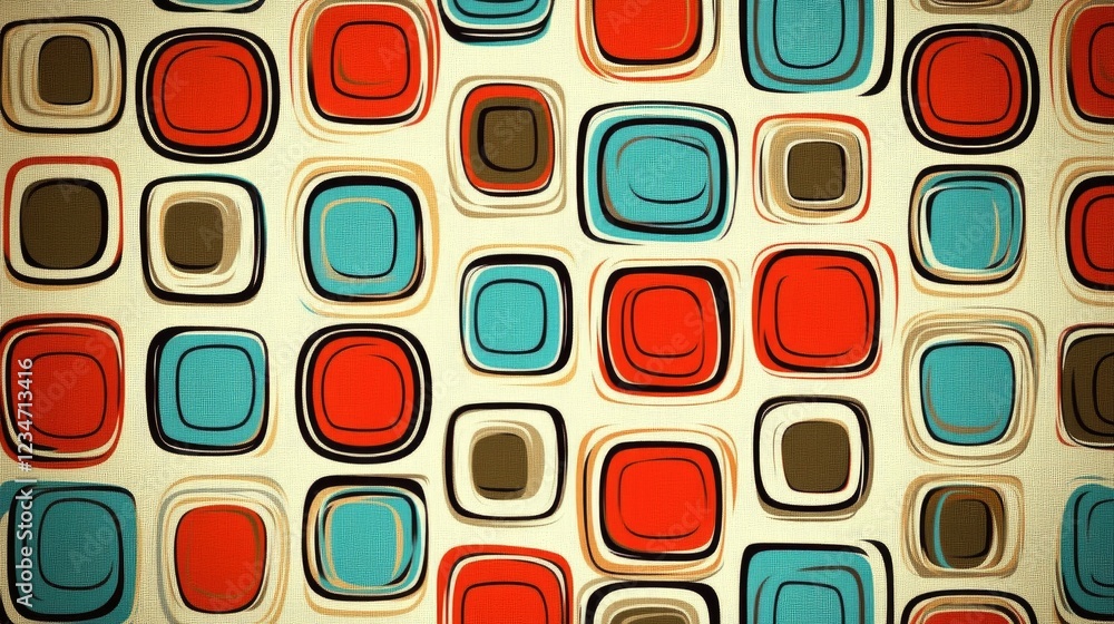 Poster retro colorful geometric pattern background texture design for web and print