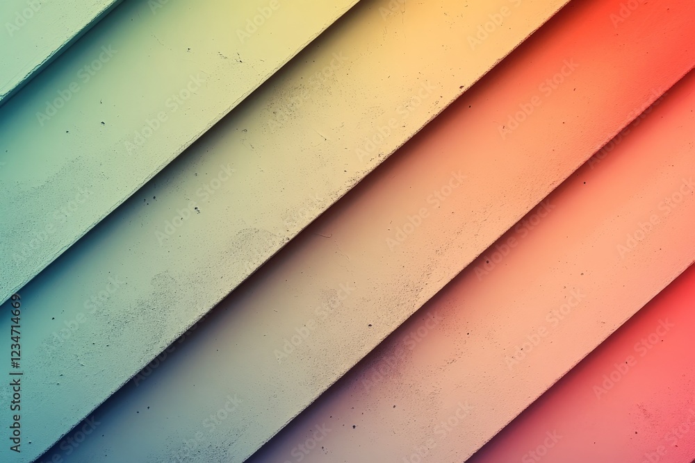 Poster Colorful diagonal lines create an abstract pattern on a textured surface
