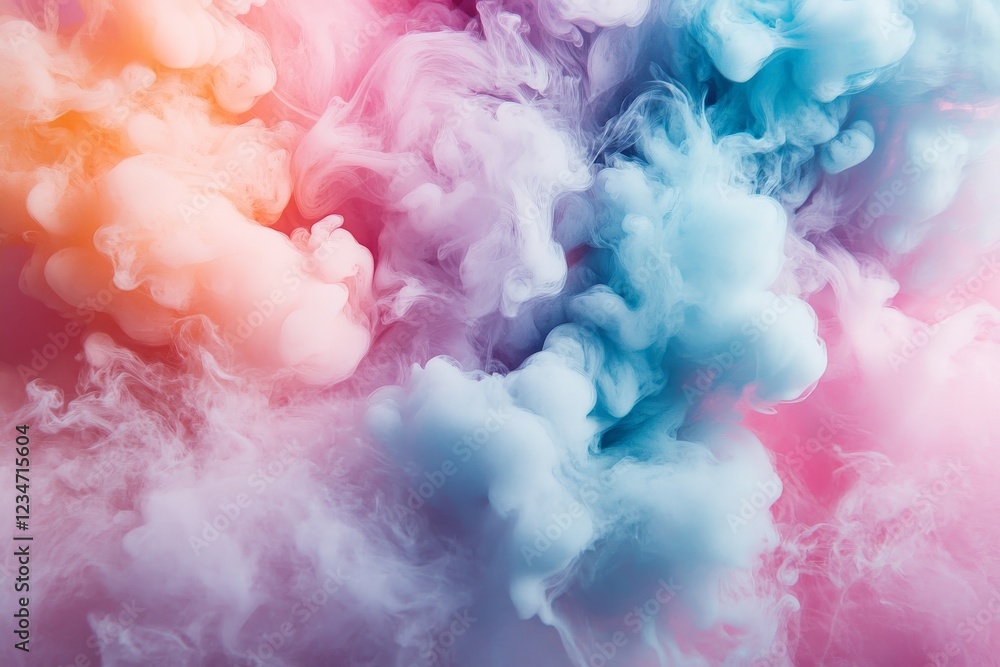 Poster colorful smoke formations blend in vibrant hues creating a striking visual display perfect for artis