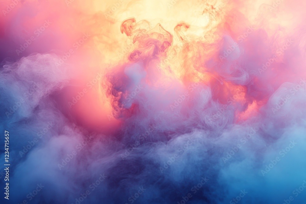 Poster colorful smoke swirls create an abstract backdrop of vibrant hues in a mystical atmosphere