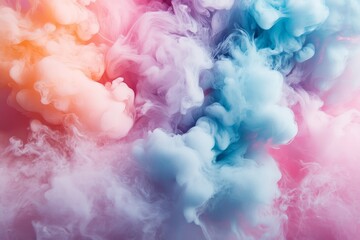 Fototapeta premium Colorful smoke formations blend in vibrant hues creating a striking visual display perfect for artistic backgrounds