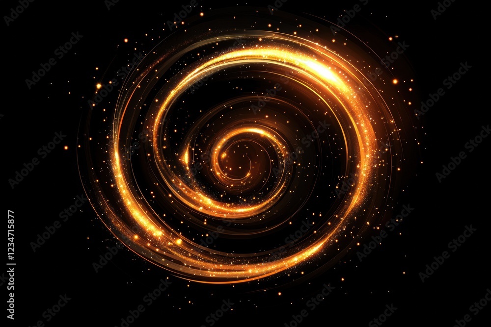 Poster bright magic swirls with shimmering lights and radiant glow effect, featuring sparkling elements int