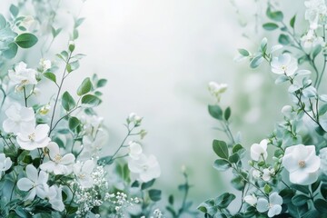 Botanical backdrop with vibrant blooms and lush greenery ideal for wedding invitations, wall decor, or personalized card designs. Perfect for floral enthusiasts and event planners