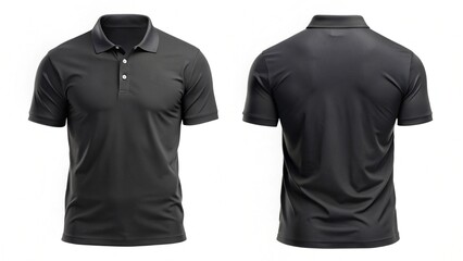 front black polo tshirt, back black polo tshirt, set of black polo tshirts, black t-shirt, black polo tshirt mockup, black polo tshirt isolated, black polo tshirt on white background, easy to cut out