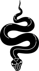Hand drawn snake silhouette illustration