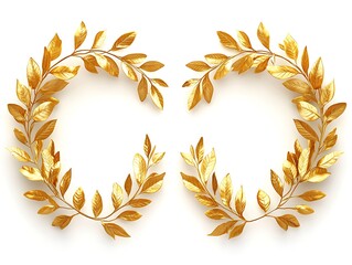 Elegant golden laurel wreaths for decoration studio setting art design