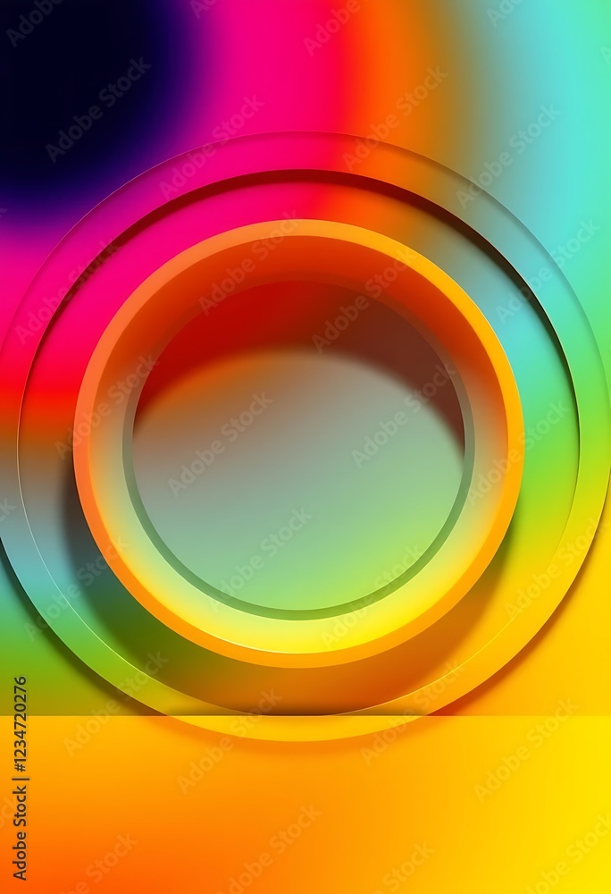 Poster abstract colorful concentric circles design background