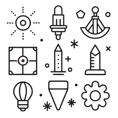 Set of design related line icon vector