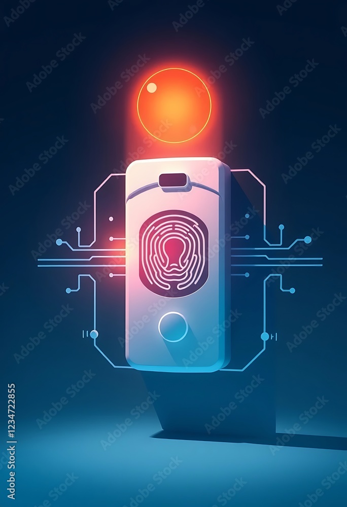 Poster smartphone biometric security system fingerprint authentication