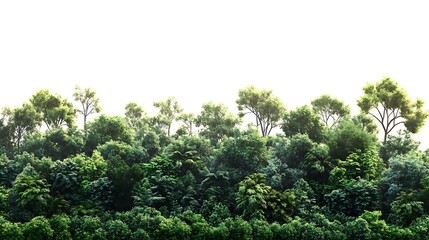 Obraz premium Lush green forest growth natural landscape tropical environment wide view