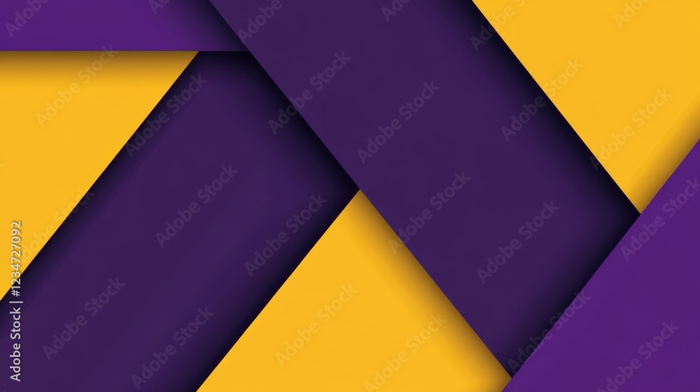 Poster abstract purple and yellow shapes overlapping used as background for presentation or design