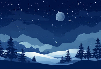 Full Moon Casting Light Over a Calm Night Sky
