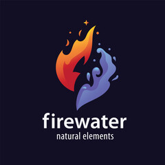 Modern colorful gradient fire and water illustration