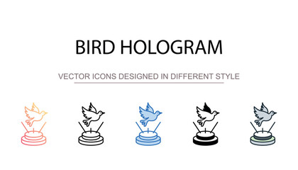 Bird Hologram icon design with white background stock illustration