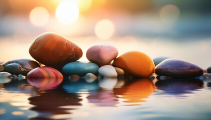 Colorful Stones in Sunlight