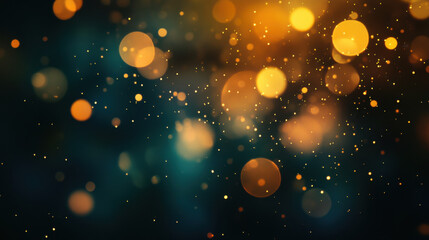 Obraz premium Luxurious bokeh abstract background with golden and blue tones