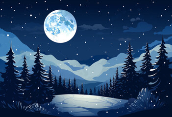 Full Moon Glowing in the Night Sky