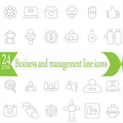   Business and management line icons set. Management icon collection. Vector illustrator