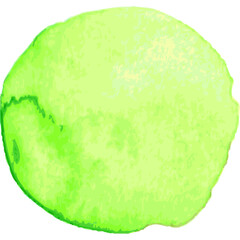 水彩絵の具　丸アイコン　黄緑