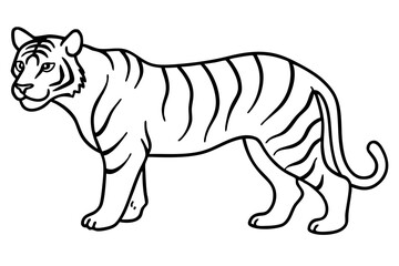 Elegant Tiger One-Line Vector Illustration