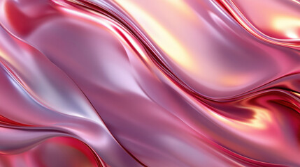 Fototapeta premium Luxurious abstract background with flowing pink and silver waves