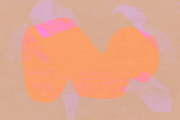 Modern artwork with simple shapes lilac paint textures on beige creating a serene graphic