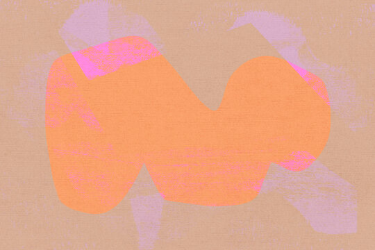 Modern artwork with simple shapes lilac paint textures on beige creating a serene graphic