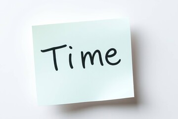 Text Time on blue note on white background