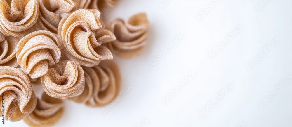 Poster decorative chocolate swirls on a white background with copy space for text placement
