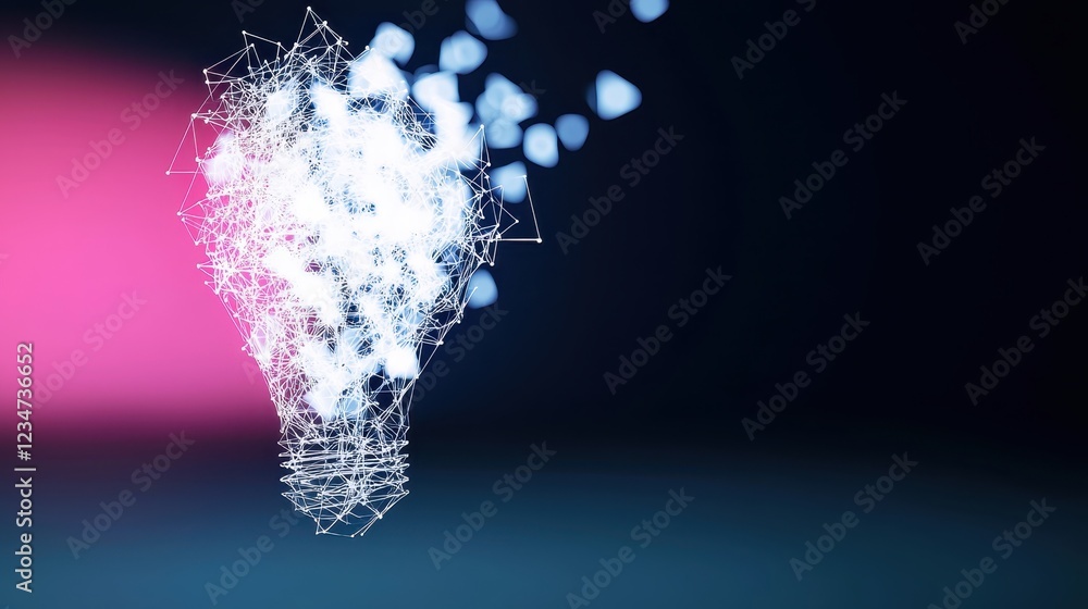 Poster abstract lightbulb design with geometric elements