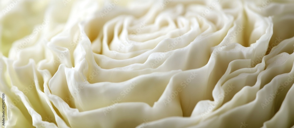 Poster close-up of delicate white flower petals with soft folds and layers displaying intricate texture and