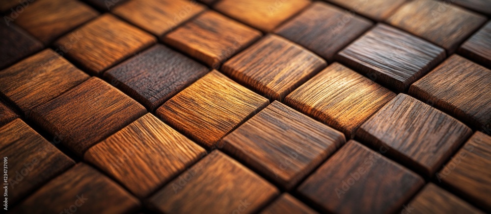 Poster wooden tile floor close-up with varying shades and grain patterns creating a textured surface copy s