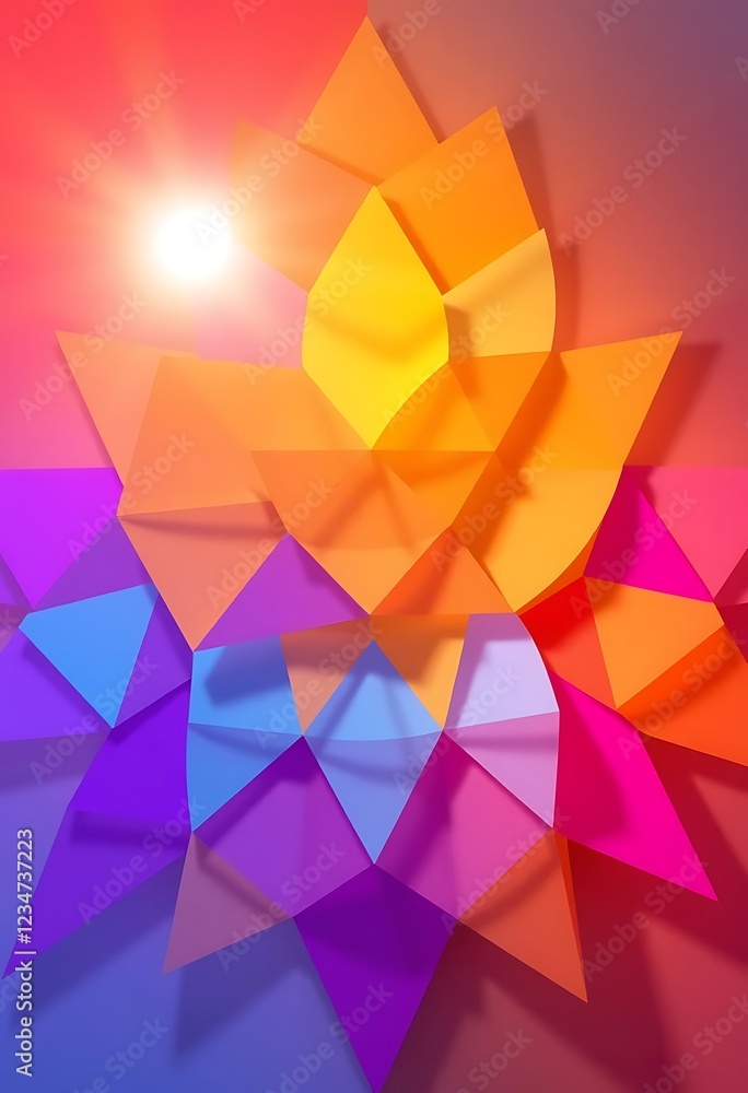 Aufkleber abstract colorful geometric triangular design