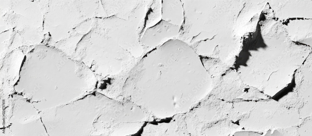Poster white cracked plaster texture background with uneven surface details and copy space for text.