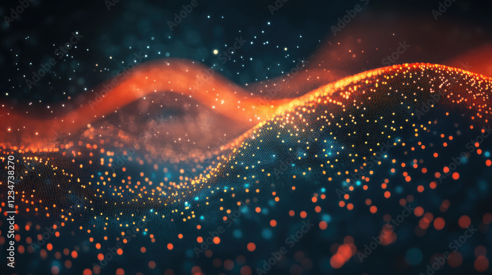Wall mural vibrant abstract waves of light and color create mesmerizing effect