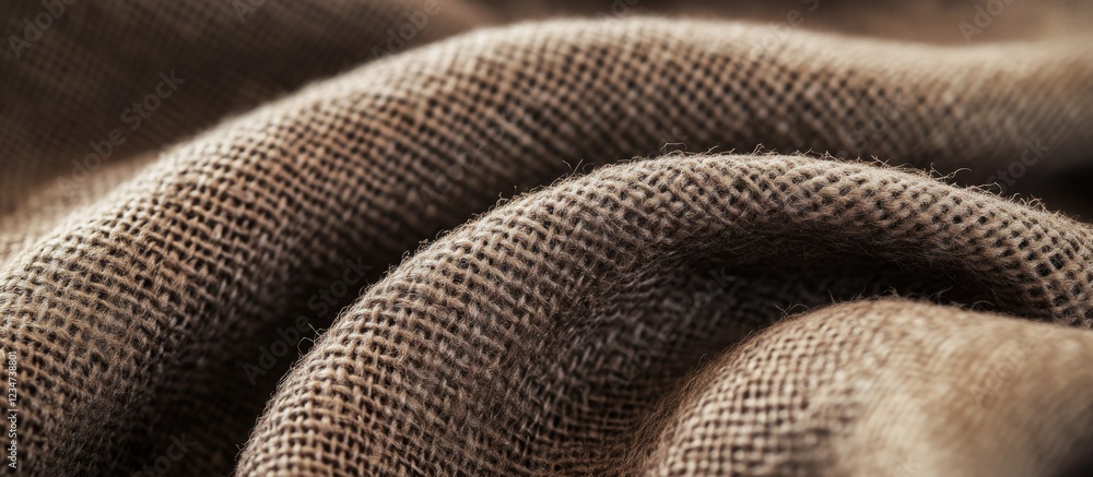 Poster textured close-up of soft brown fabric with natural fibers and folds showcasing details and patterns