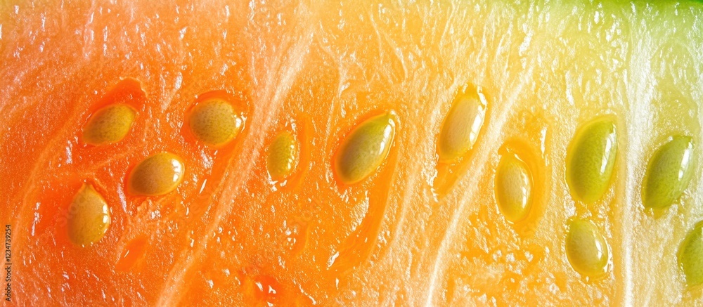 Poster close-up of watermelon flesh with seeds showing texture and color gradients copy space